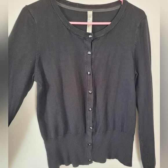 Pina Rossi Black Cardigan Sweater Preppy Twee Uniform School Dark Academia M - Picture 8 of 12